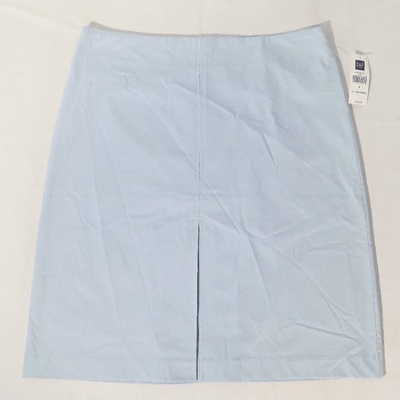 NWT New GAP Size 8 A-Line Skirt Light Blue Front Slit & Back Zip - Picture 1 of 4